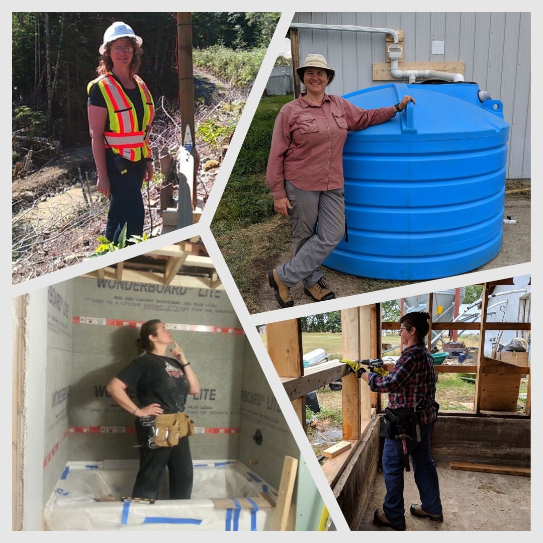 Andrea in various hands-on building projects.  